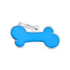 Classic Big Light Blue Bone ID Tag