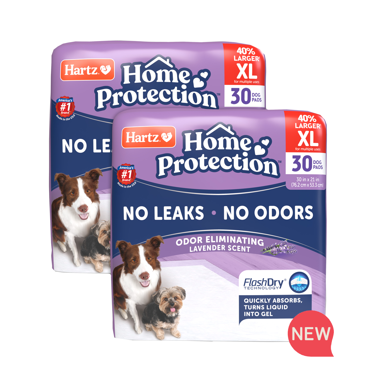 Hartz® Home Protection® XL Odor Eliminating Dog Pads 60 Count - Lavender Scent