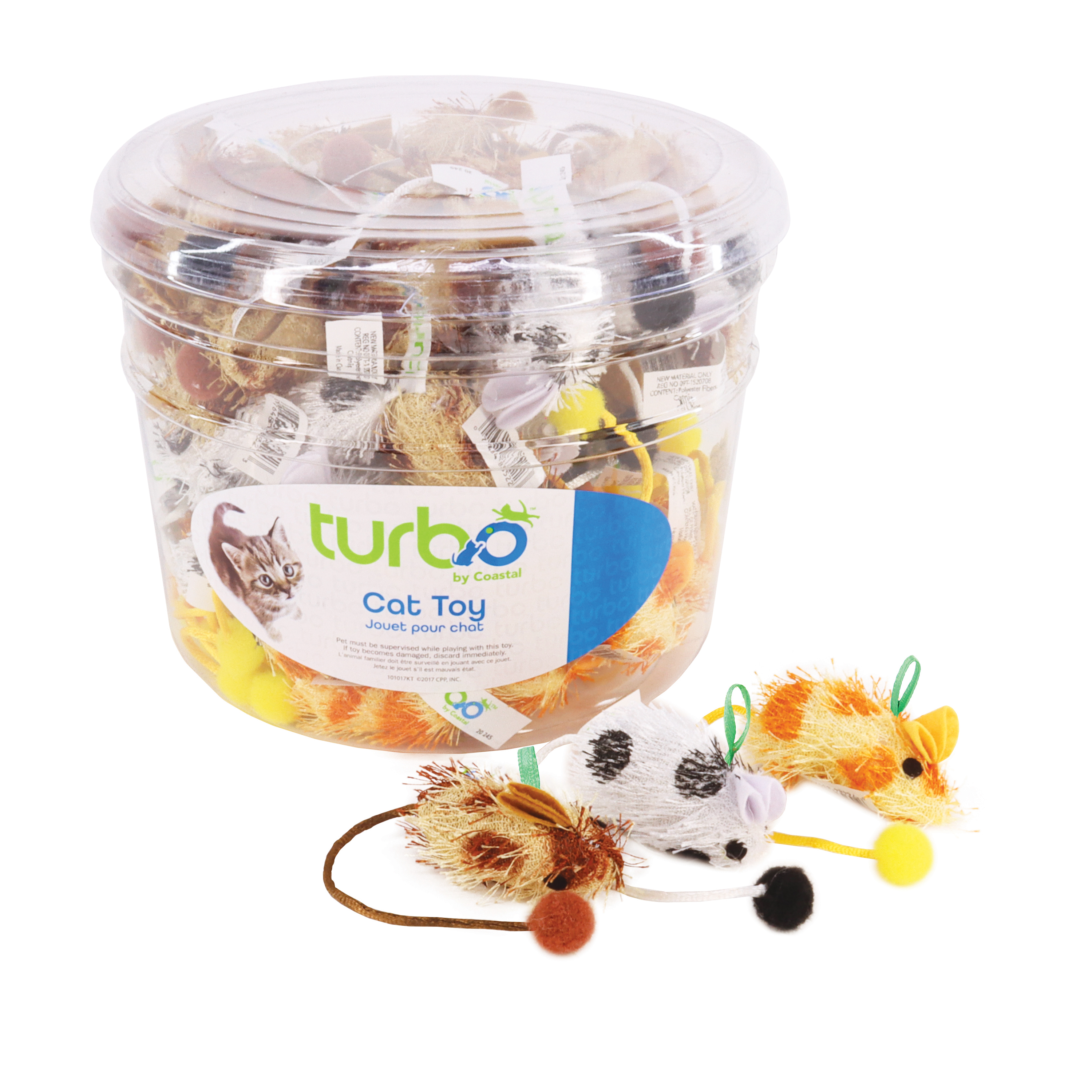 Turbo Spotted Mice Bulk Cat Toy Bin