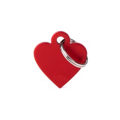 Basic Small Aluminum Red Heart ID Tag