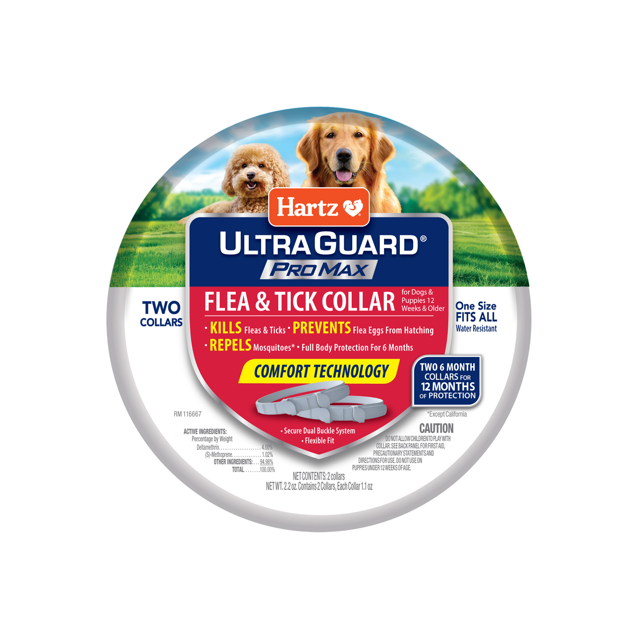 Hartz UltraGuard ProMax Flea & Tick Collar for Dogs & Puppies - Gray