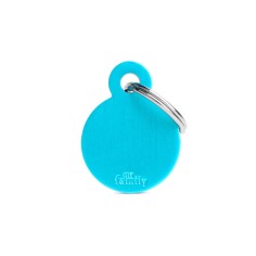 Basic Small Aluminum Light Blue Circle ID Tag