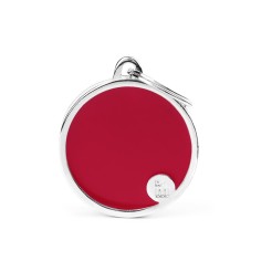 Basic Handmade Big Red Circle ID Tag