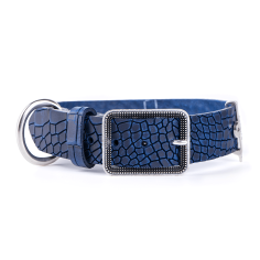 Blue Tucson Collar in Genuine Leather