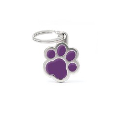 Classic Small Purple Paw ID Tag