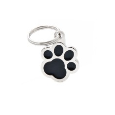 Classic Small Black Paw ID Tag
