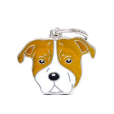 Friends White and Brown Amstaff ID Tag