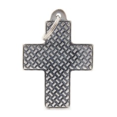 Bronx XL Platform Cross ID Tag in Antique Silver