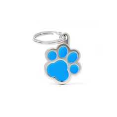 Classic Small Light Blue Paw ID Tag