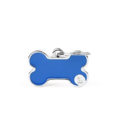 Basic Handmade Small Blue Bone ID Tag
