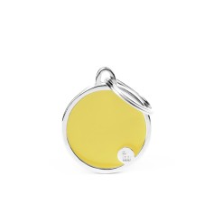 Basic Handmade Yellow Circle ID Tag