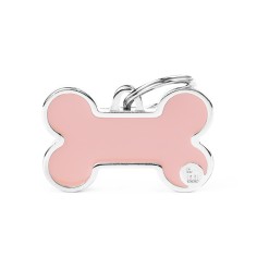 Basic Handmade Big Pink Bone ID Tag