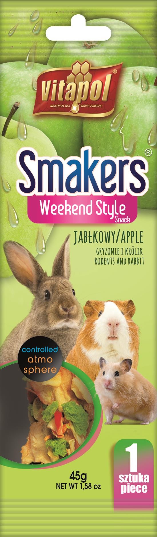 Smakers Weekend Style jabłkowy dla gryzoni i królika 1 szt 45 g