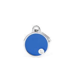 Basic Handmade Small Blue Circle ID Tag