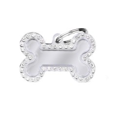 Glam Big Bone ID Tag with Rhinestones