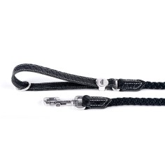 Black El Paso Leash in Genuine Leather and Rope