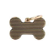 Bronx Big Shutter Bone ID Tag in English Brass