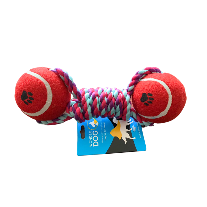Juguete forma en hueso con pelotas