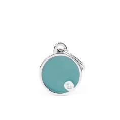 Basic Handmade Small Light Blue Circle ID Tag