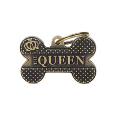 Bronx "The Queen" Big Bone ID Tag in English Brass