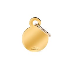 Basic Small Circle ID Tag in Gold-Plated Brass