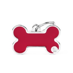 Basic Handmade Big Red Bone ID Tag