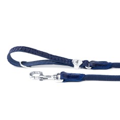 Blue Tucson Leash in Genuine Leather with Rope