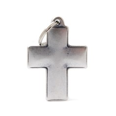 Bronx Big Cross ID Tag in Antique Silver