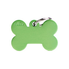 Basic Big Aluminum Green Bone ID Tag