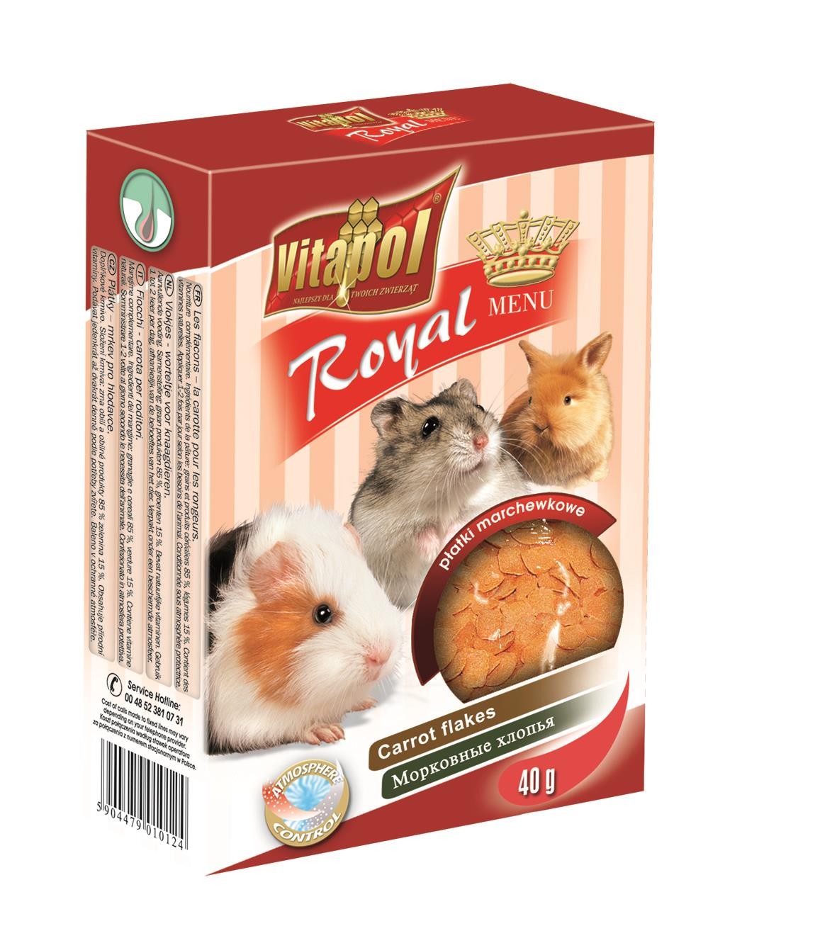 Przysmak Royal Menu płatki marchewkowe dla gryzoni i królika 40 g