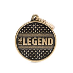 Bronx "The Legend" Big Circle with Studs ID Tag in English Brass