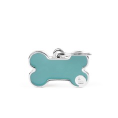 Basic Handmade Small Light Blue Bone ID Tag