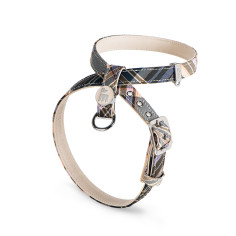 X Hermitage Tartan Harness in Genuine Cream Leather