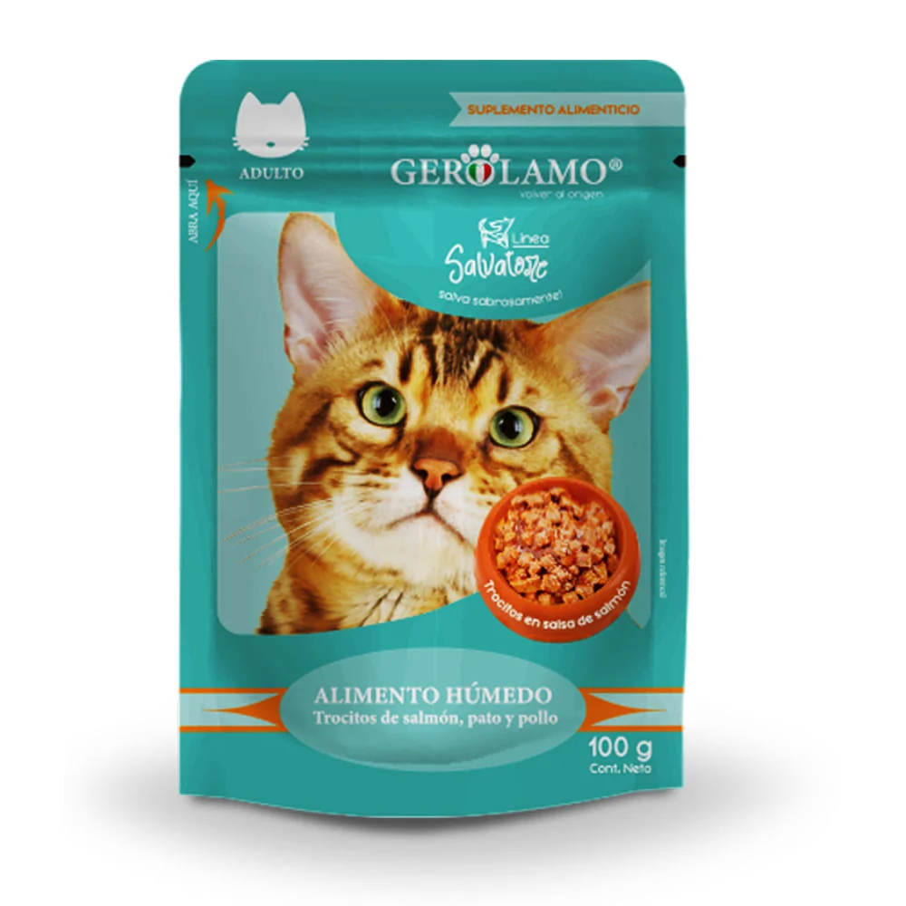 Gerolamo Snacks Pouch Trocitos En Salsa Gato Salmon