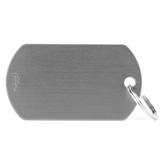 Basic Big Grey Military ID Tag in Aluminum