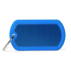 Hushtag Big Aluminum Blue Military ID Tag con Rubber
