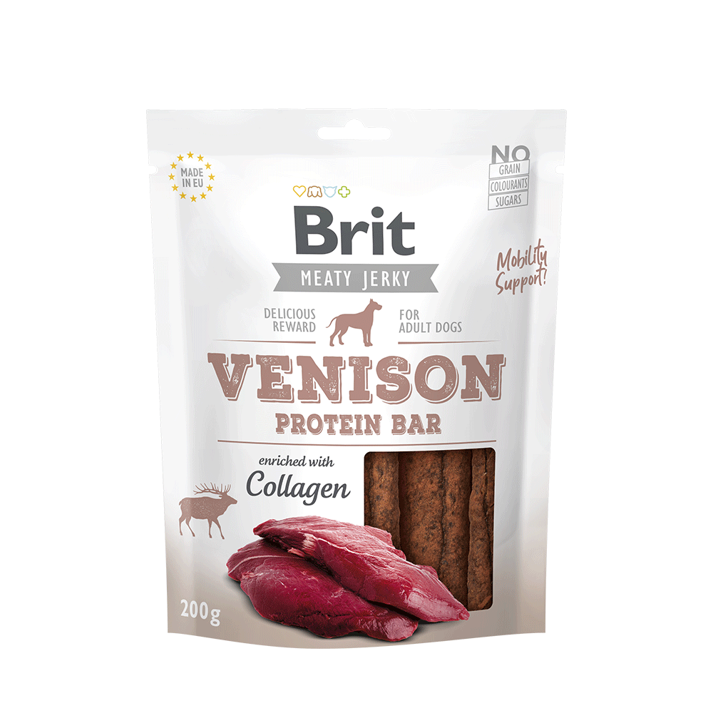 Brit Jerky Snack Venison Protein Bar for Dogs