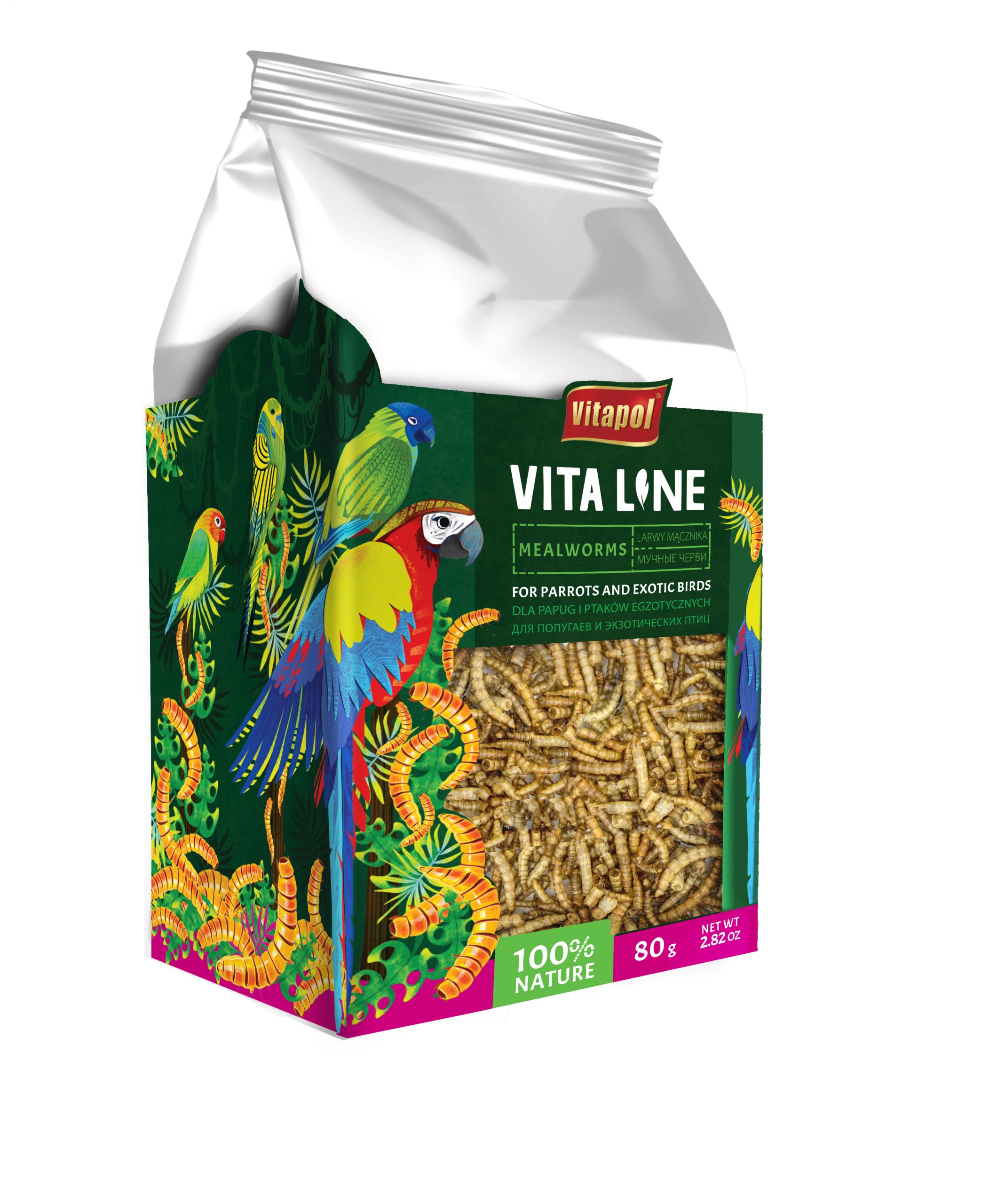 Vitaline larwy mącznika dla papug i ptaków egzotycznych 80 g