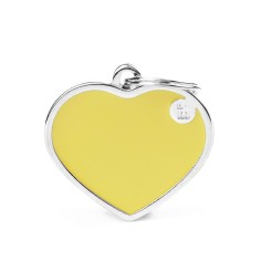 Basic Handmade Big Yellow Heart ID Tag