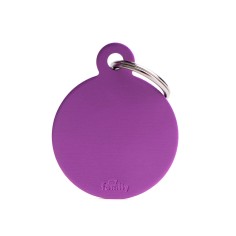 Basic Big Aluminum Purple Circle ID Tag