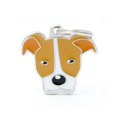 Friends White and Brown Pitbull ID Tag