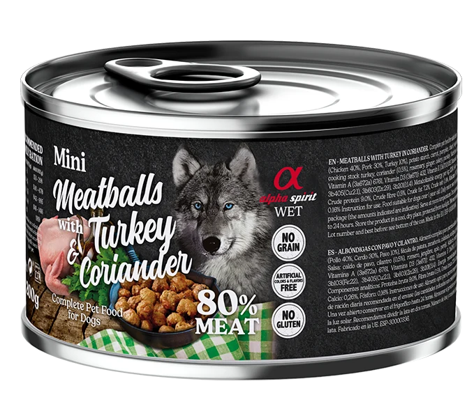Albóndigas de Pavo y Cilantro para Perros 200gr