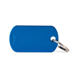 Basic Small Blue Military ID Tag in Aluminum