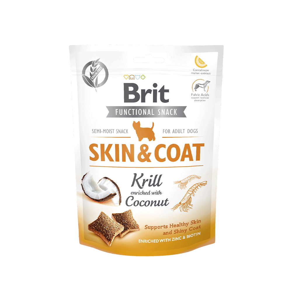 Brit Functional Snack Skin & Coat Krill - Enriched with Coconut