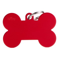 Basic XL Aluminum Red Bone ID Tag