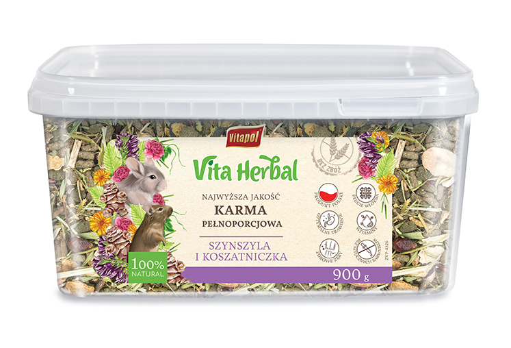 Karma pełnoporcjowa Vita Herbal dla szynszyli i koszatniczki