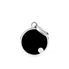 Basic Handmade Black Circle ID Tag