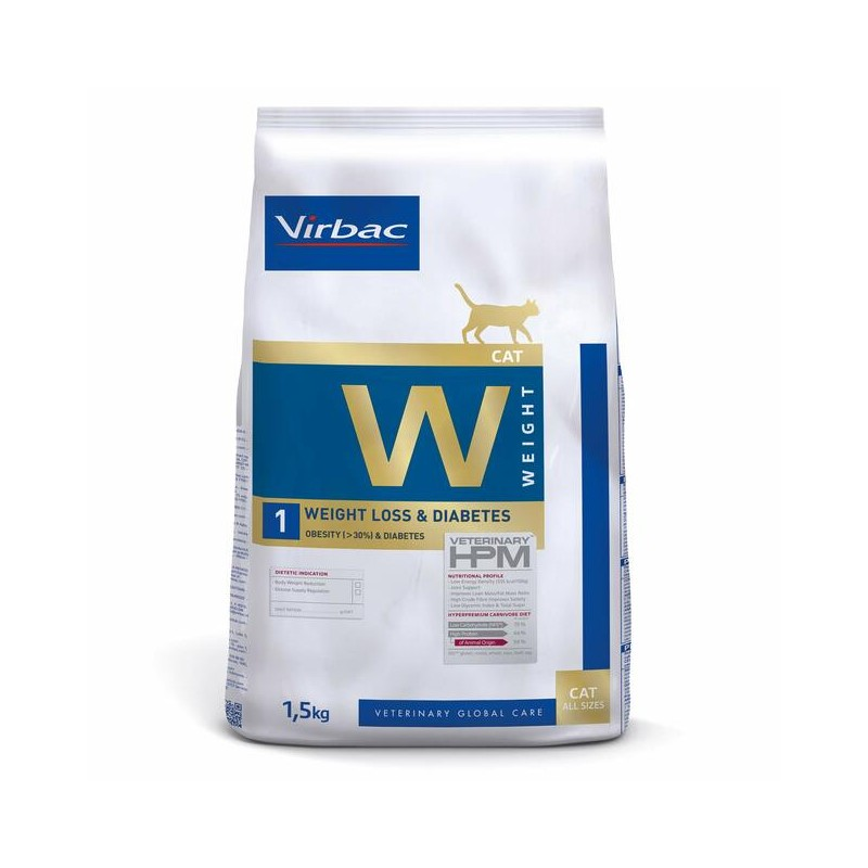 W1 Weight Loss & Diabetes - Pienso para gatos con sobrepeso importante y/o diabéticos