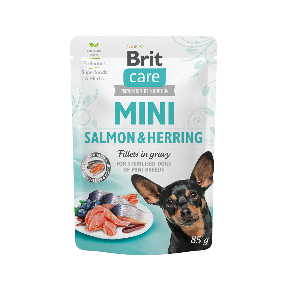 Brit Care Mini Pouches Sterilised Dogs - Salmon & Herring