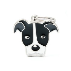 Friends Black and White Pitbull ID Tag